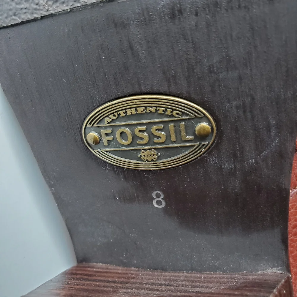 Vintage Fossil Brand 70's Style Boho Genuine Leather Boots Western Festival 8 - Picture 3 of 13